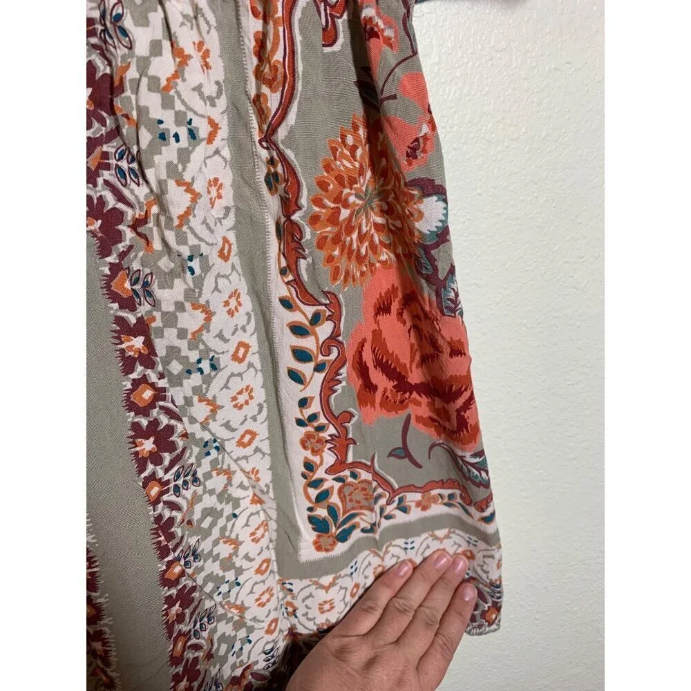 Angie Boho Empire Waist Top Castlecore Women's Size Small Floral Y2K Casual AE3